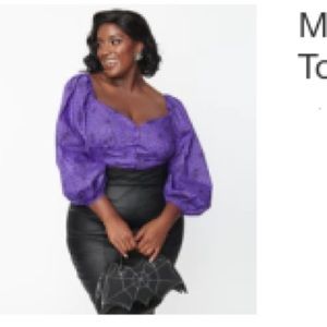 Unique vintage purple spider top Halloween